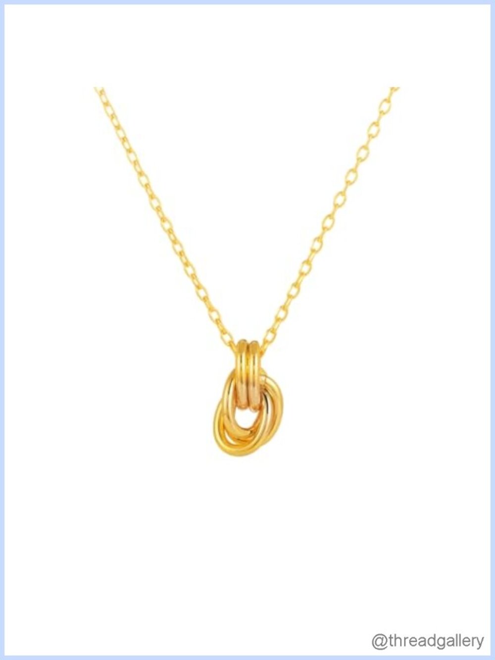 18K Gold Plated Dainty Knot Pendant Necklace Chain Choker